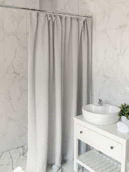Шторка для ванной 200x200 светло-серый полиэстер
