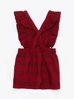 U Yaka Ekose Desenli K?z Bebek Salopet Elbise ve K?lotlu ?orap 2li - Waikiki фото 2