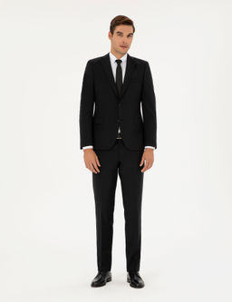 Siyah Slim Fit Y_nl_ Tak_m Elbise