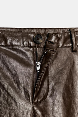 ZW COLLECTION FAUX LEATHER STRAIGHT TROUSERS - Zara фото 7