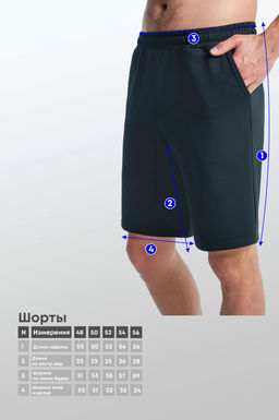 Арт. 63508 Шорты мужские 48-56 Цвет:черный