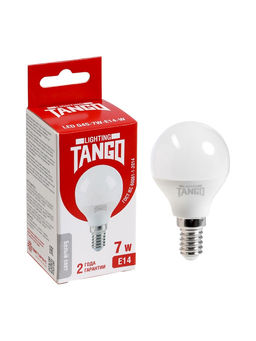 Цена за 2 шт. Лампа светодиодная TANGO, G45, 7 Вт, E14, 665 Лм, 4000K, IP20,  свечение нейтральное белое, матовое