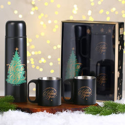 Подарочный набор новогодний Тепла и уюта в новом году: термос 500 мл, кружка 2 шт.