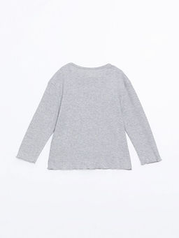 Bisiklet Yaka Uzun Kollu Basic K?z Bebek Ti??rt - Waikiki фото 3