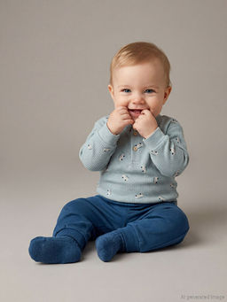 Araba Bask?l? Erkek Bebek Ti??rt ve Jogger E?ofman Alt?