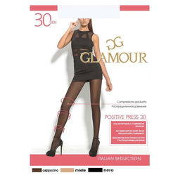 Цена за 2 шт. Колготки женские GLAMOUR Positive press 30 цвет лёгкий загар (miele), р-р 3