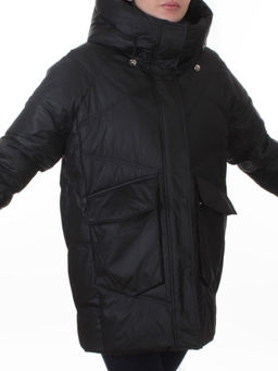 EB2819 BLACK Куртка зимняя женская (200 гр. холлофайбер)