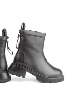 04-M3-L860 BLACK Ботинки зимние женские (натуральная кожа, натуральный мех)