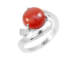 Кольцо из серебра сердолик, МЦВ360