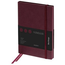 Книжка записная А6 80л. кожзам "Western" (NB0-85603, "Berlingo") коричневая, черный срез, с резинкой
