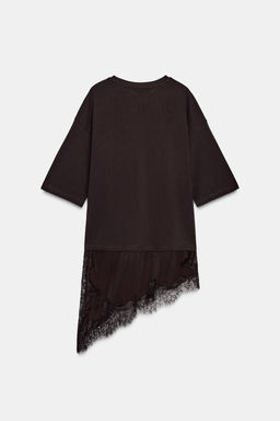 CAMISETA COMBINADA ENCAJE / Chocolate - Zara фото 8