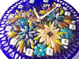 Настенные часы Ажурные синие - Стрекоза фото 2