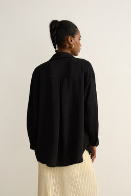 Рубашка оверсайз из жатого хлопка - Mollis фото 6