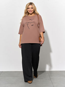 Футболка 0087-18 капучино - Dora фото 4