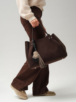 Замшевая сумка с матрешкой Vasilisa DBR 31210 коричневый шоколад фото 7