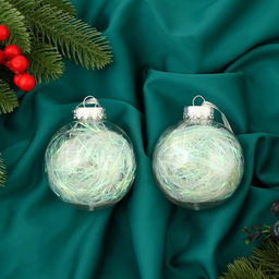Ёлочные игрушки Сияние, шары новогодние, d=8 см, набор 2 шт., перламутр - Зимнее волшебство фото 3