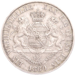 1 союзный талер 1860 года В Саксония
