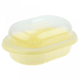 "Жасмин" Хлебница пластмассовая 31х24х13см, со вставкой, прозрачная крышка, полипропилен, т.м. NECO (Россия)