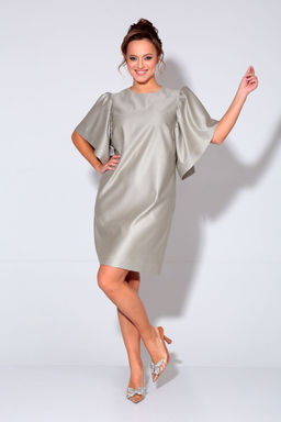Платье Liona Style 870 бежево-серебристый