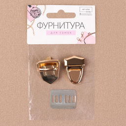Цена за 5 шт. Застёжка для сумки, 3 2,5 см, цвет золотой - Арт узор фото 6