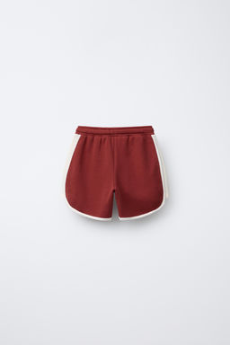 EMBROIDERED PLUSH BERMUDA SHORTS