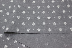 Теплый хлопок Набойка - листочки цв.серый меланж, ш.1.5м, хлопок-60%, п/э-40%, 150гр/м.кв - Купава фото 4
