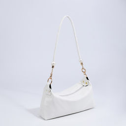 Сумка-багет на молнии, цвет белый - Simaland фото 2