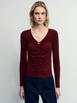 Облегающий лонгслив из модала / Zarina фото 2