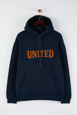 Lacivert Oversize/ Genis Kesim Aplike Nak?sl? Sweatshirt TMNAW26SW00056