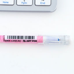 Цена за 10 шт. Ручка пластик пиши-стирай с колпачком Мрамор, синяя паста, гелевая 0.5 мм