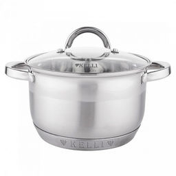 Кастрюля из нержавеющей стали "Kelli" 2,9л, д18см, h11,5см, стеклянная крышка, пароотвод, 9-ти слойное капсульное дно, зеркальная и матовая полировка, термостойкие клепаные ручки не нагреваются (Китай) Подходит для всех видов плит