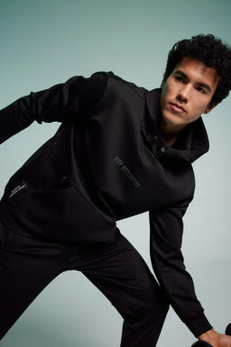 Толстовка из плотной ткани DeFactoFit для спортсменов стандартной посадки с капюшоном