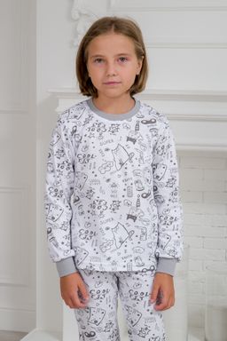 Пижама детская из интерлока Потешка котик серый - Амадэль фото 6