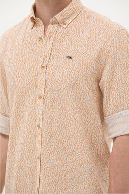 U. S. Polo Assn Мужская рубашка светло-коричневого цвета с длинным рукавом - U.s. polo assn фото 7