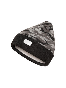 Шапка вязаная камуфляж серый