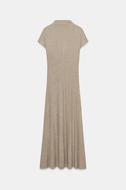 VESTIDO MAXI CUELLO ALTO / Crudo