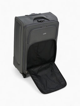 Чемодан на колёсах большой 97 л (L), на молнии, с увеличением, кодовый замок, 4 колеса, серый