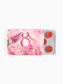 Цена за 2 шт. Леденцы С 8 Марта пионы, со вкусом апельсина 16 г - Фабрика счастья фото 2