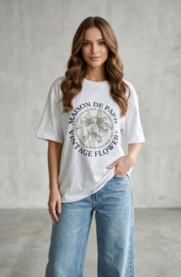 K13598 Футболка OVER SIZE (хлопок) БЕЛЫЙ_01