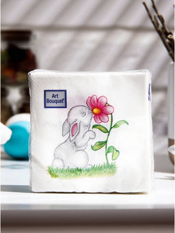 Цена за 5 шт. Салфетки бумажные пасхальные «Милый зайчик», 2 слоя, 20×20 см, 30 шт.