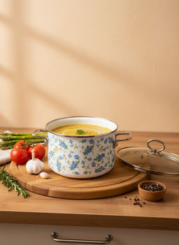 Кастрюля 4,0л цил. Summer Time 1SD205S белосн