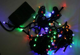 Эл. гирлянда диодная 100 ламп 9м ГАРАНТИРОВАНЫ кол-во и длина (KRV-103/105) цветная, темный провод