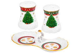 Набор д/специй 2 пр Новогодняя елка 16,5*9*7,5 см, на подставке, NEW BONE CHINA - Elan gallery фото 8