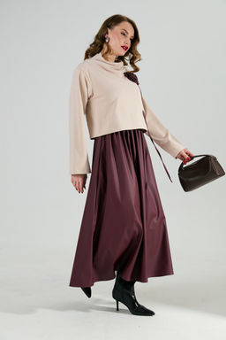 Платье NIKVA н924-10 капучино и бургунди  фото 2