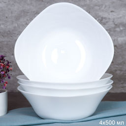 Набор суповых квадратных тарелок 4 штуки 500 мл 165 мм тарелка глубокая белый / FSW-65XN (WHITE) /уп 15/704204 / С /