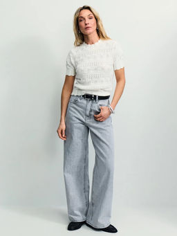 Джинсы широкие с высокой посадкой / Zarina