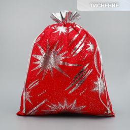 Цена за 5 шт. Мешочек подарочный плюш Полярная звезда, тиснение, 30 х 40 см +/- 1.5 см - Дарите счастье фото 2