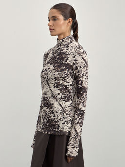 Лонгслив из вискозы с принтом / Zarina  фото 4