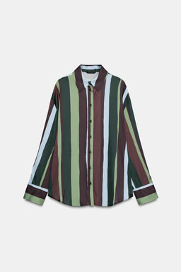 STRIPED SATIN BLOUSE - Zara фото 6