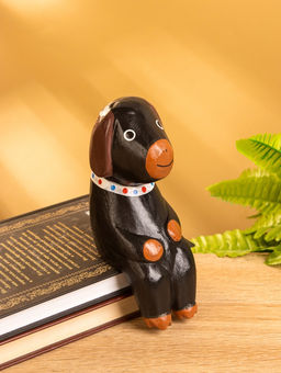 Сувенир «Щенок сидячий», 5×7×15 см, дерево, чёрный